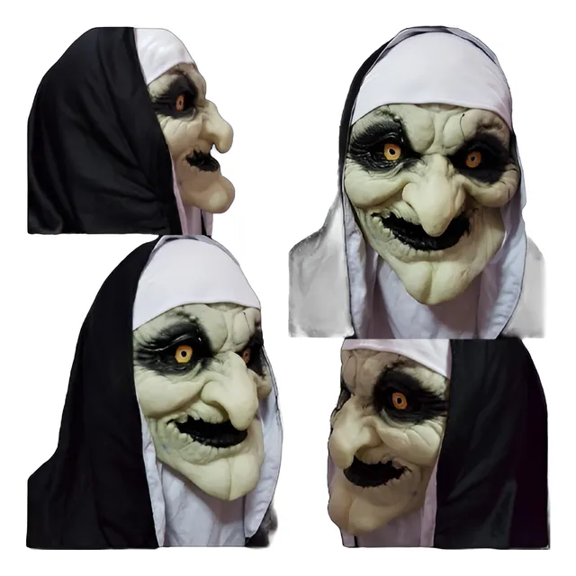 Mascara La Monja Halloween Fosforecente En La Oscuridad