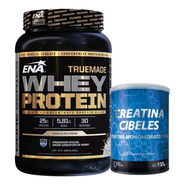 Whey Protein Ena True Made 2lb + Creatina Cibeles 150g Combo