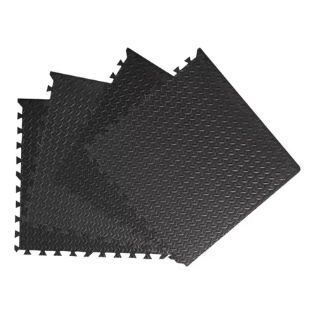Pack 4 Unidad Piso Puzzle Alfombra Goma Eva  60x60 Negro