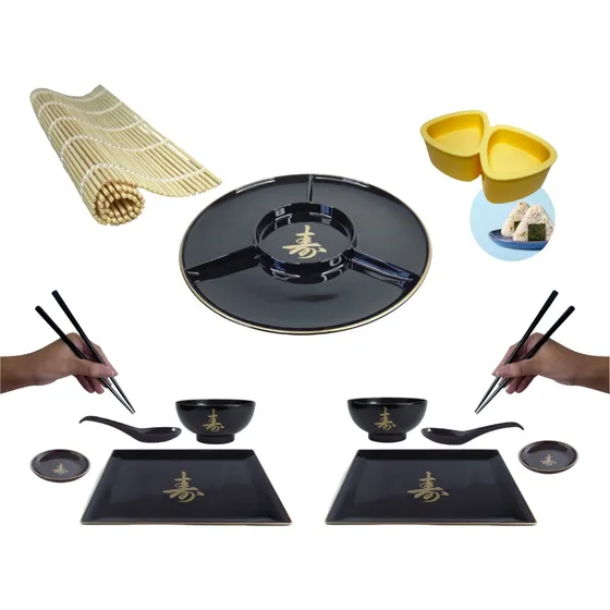 Jogo De Jantar Oriental Kit Dia Dos Namorados Sushi 13peças
