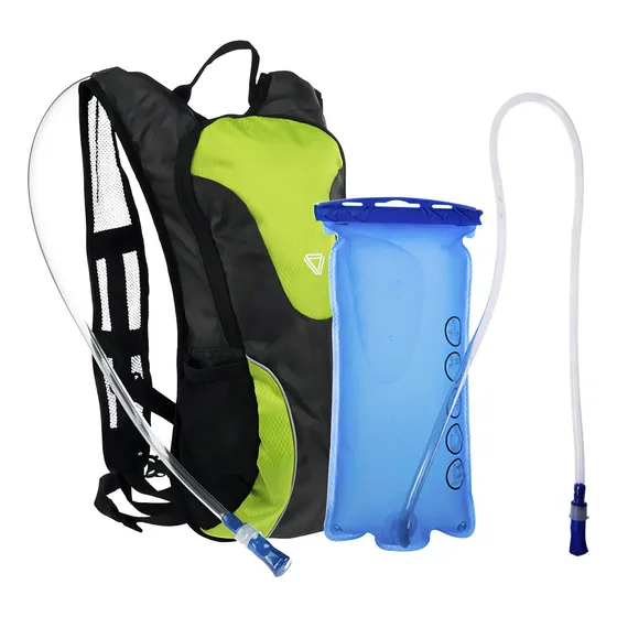 Bolso Morral Ciclismo Gw Hidratación Negro Verde 2 Litros Todoterreno