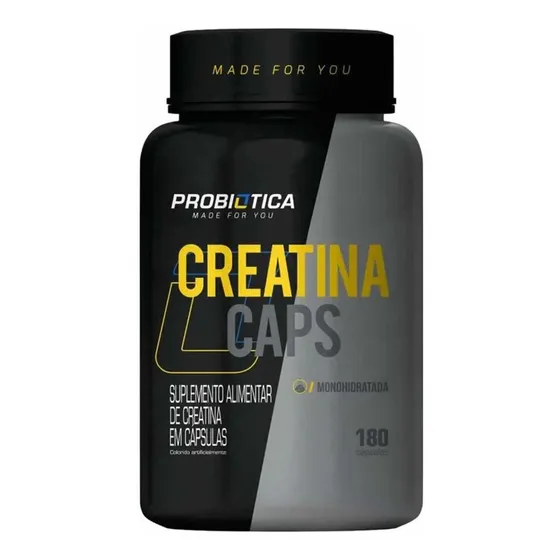 Creatina Monohidratada Micronizada Pura - 180 Cáp Probiótica Sabor Sem Sabor