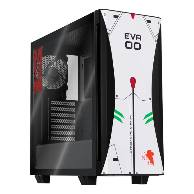 Gabinete Gamer Xtreme Pc Gaming Evangelion Edition Cxtevinbk Media Torre Atx/micro Atx/itx Fan 2x120mm Cristal Templado Negro