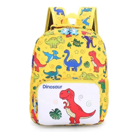 Mochila Infantil Dinosaurio Escolar Color Amarillo