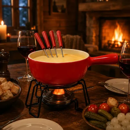 Fondue De Chocolate Queijo Jantar Romântico Inverno Luxo 8pç