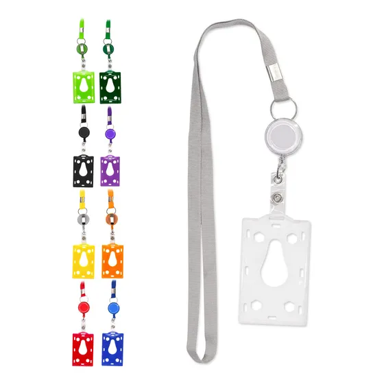 Protetor/porta Bilhete Único Com Cordão Retrátil Roller Clip Cor Cinza