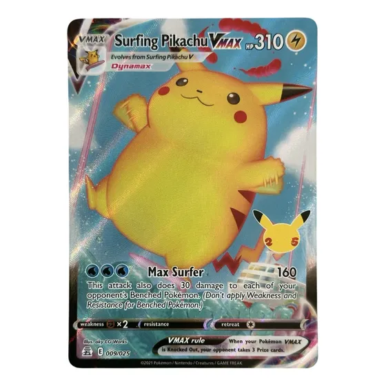 Cartas Pokemon Surfing Pikachu Vmax Holo Celebrations Ingles