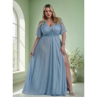 Vestido De Madrinha Plus Size Manga Curta Com Brilho Emy Vestido De Madrinha Plus Size Manga Curta Com Brilho Emy