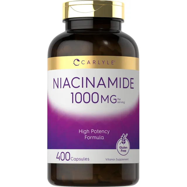 Carlyle Suplemento de niacinamida 400 cápsulas de 1000mg sin sabor