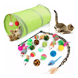 Túnel De Juegos Y Juguetes Para Mascotas Y Gatos, 21 Pzs. Túnel De Juegos Y Juguetes Para Mascotas Y Gatos, 21 Pzs.
