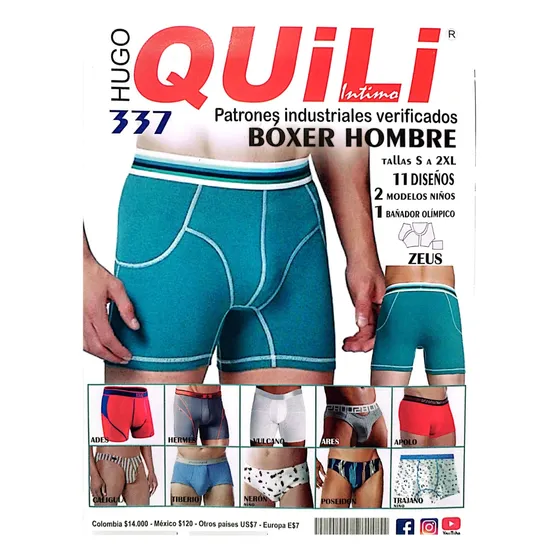 Patrón Molde Revista Física Quili Boxer Hombre 337