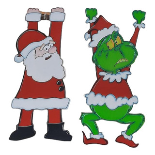 Santa Claus Y Grich De Madera Mdf Country P/ Pintar Decorar Santa Claus Y Grich De Madera Mdf Country P/ Pintar Decorar