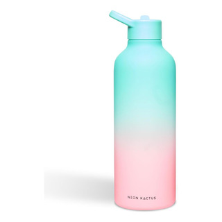 Botella Tritan Kactus Neón | Botella De Agua Grande Con Paji Botella Tritan Kactus Neón | Botella De Agua Grande Con Paji