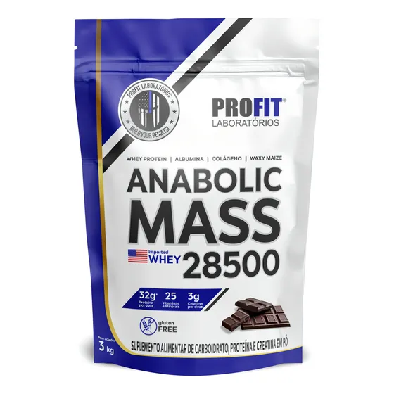 Suplemento en polvo ProFit Laboratórios Hipercaloricos Anabolic Mass 28500 3 kg sabor Chocolate