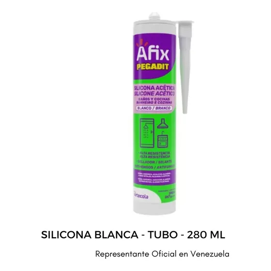 Silicona Afix Acética Blanca - Para Baños Y Cocinas - 280ml