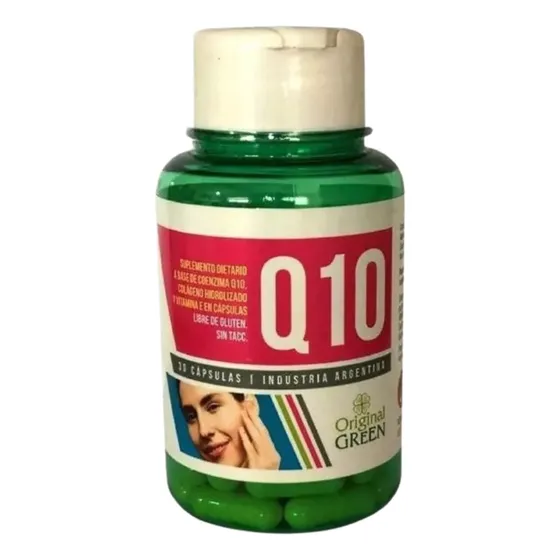 Coenzima Q10 + Colágeno + Vit E Green 30caps Sabor Sin sabor