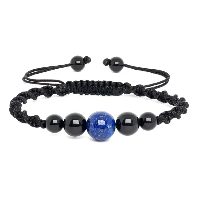 Pulsera Espiral Turmalina Y Lapislazuli Natural Proteccion