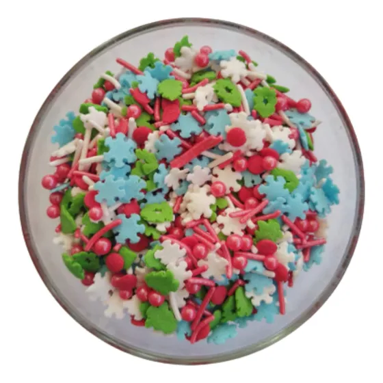 Sprinkles Comestibles Surtidas En Colores De Navidad 80gr