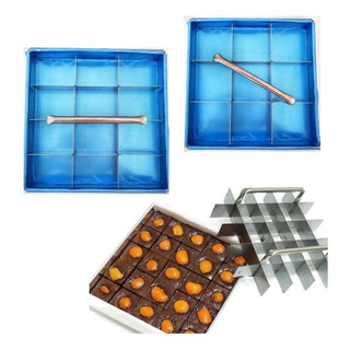 Cortador De Brownie Inoxidable Sartén De Hornear 100% De Con Cortador De Brownie Inoxidable Sartén De Hornear 100% De Con