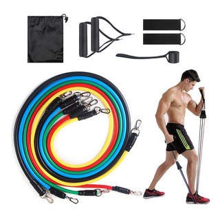 Kit 11 Itens Elástico Extensor Musculação Funcional Em Casa Kit 11 Itens Elástico Extensor Musculação Funcional Em Casa
