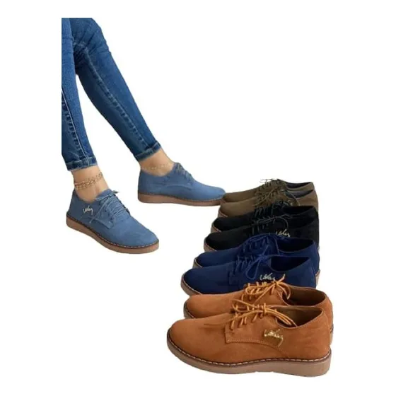 Zapatos Bajitos Para Dama En Gamuza