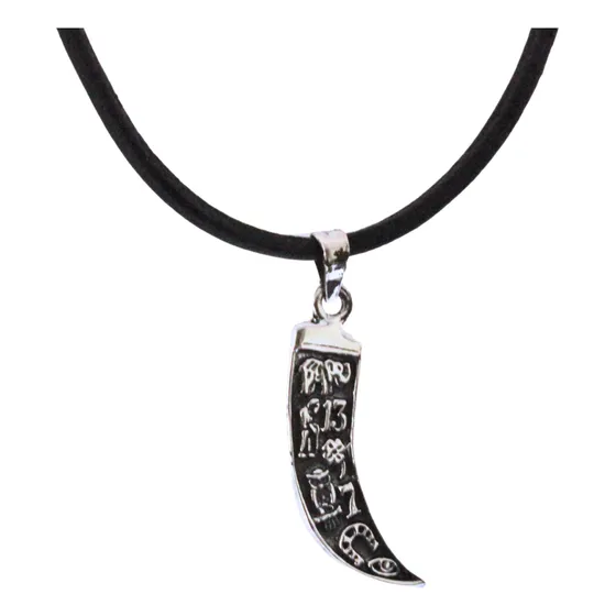 Collar Dije Suerte Plata 925 Brillante Gamma Colmillo