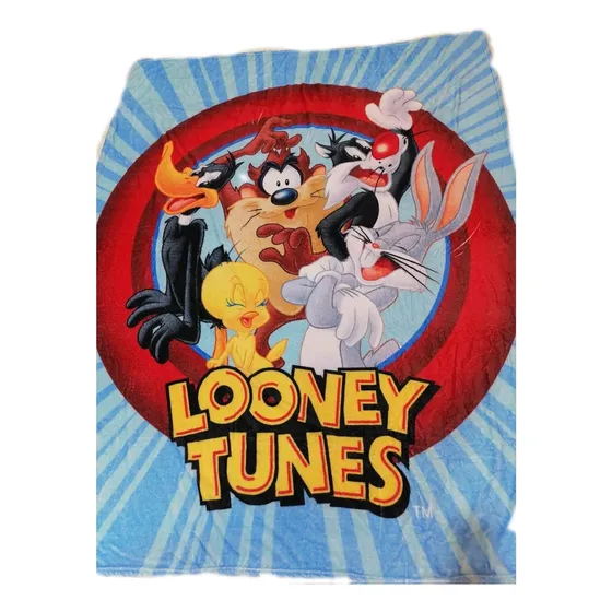 Frazada Cobertor De Looney Tunes Matrimonial Azul Looney Tunes