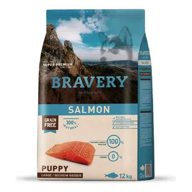 Alimento Perro Bravery Salmón Puppy Large Medium 12 Kg