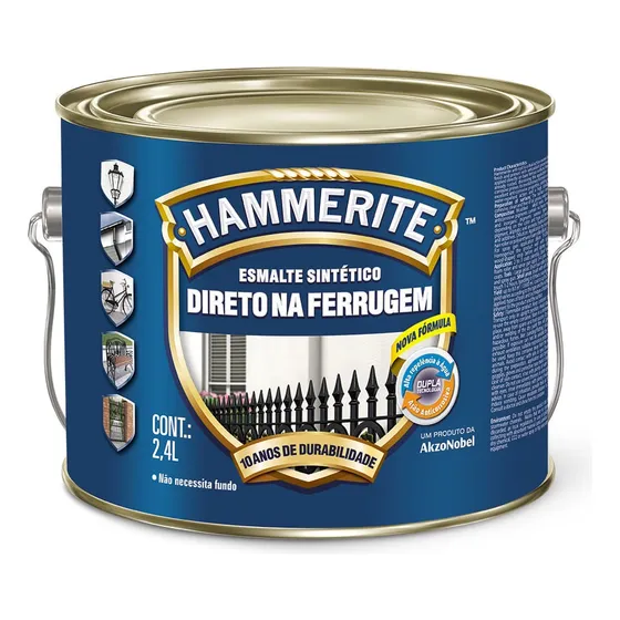 Esmalte Direto Na Ferrugem Hammerite 2,4l Diversas Cores Cor Prata