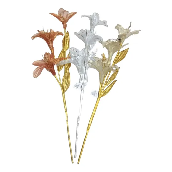 Vara De Flor Artificial Transparente Y Colorida.somos Mayori
