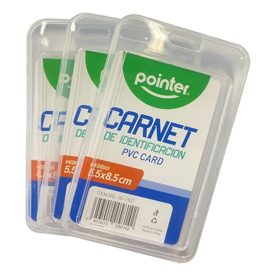 Porta Carnet Tipo Estuche Transparente Pointer  12 Unidades