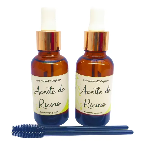 Pack 2 Aceites De Ricino 100% Puro, Orgánico 30 Ml, Pestañas