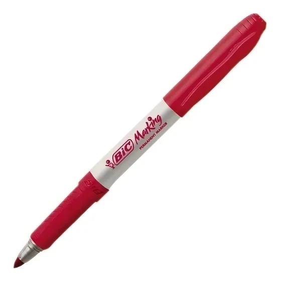 Caneta Marcador Permanente Marking 1.1 Mm Preto Cor Vermelho