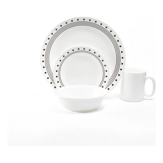 Puesto Vajilla Corelle City Redonda 4pz Color Blanco