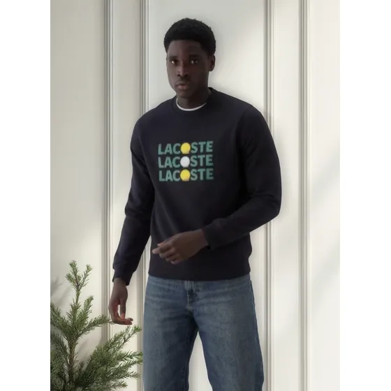 Moletom Careca Masculino Lacoste Com Logo De Tênis Triplo