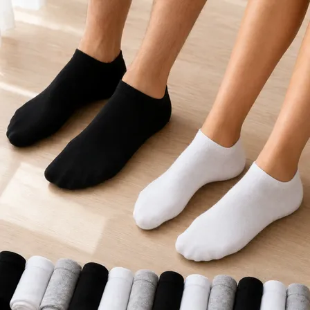 Foto de Kit 12 Pares Meia Soquete Cano Curto Algodão Anti Chulé