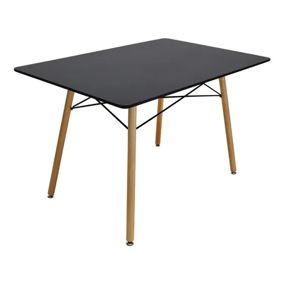 Mesa Comedor Rectangular Mundo In Oslo 120x80 Cm 6 Personas Color de la tapa Negro