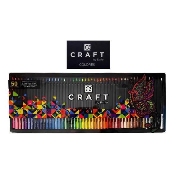 Lapices Colores Largos Triangulares Jgo X50un Craft Papel