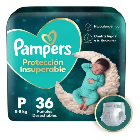 Pañal Pampers Protección Insuperable Talla P 36 Un