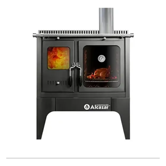 Cocina A Leña Europea S-800 Gris+kit De Instalación Alcazar