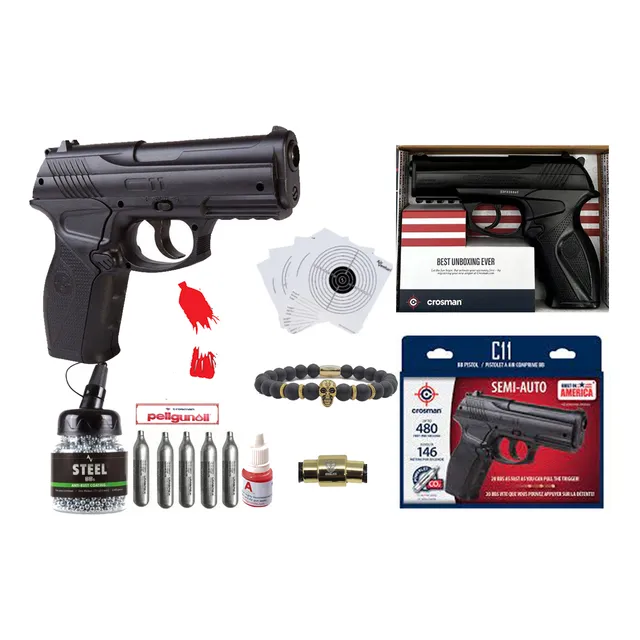 Pistola Original Crosman Co2 C11 Postas Bb Metal .177 Baline