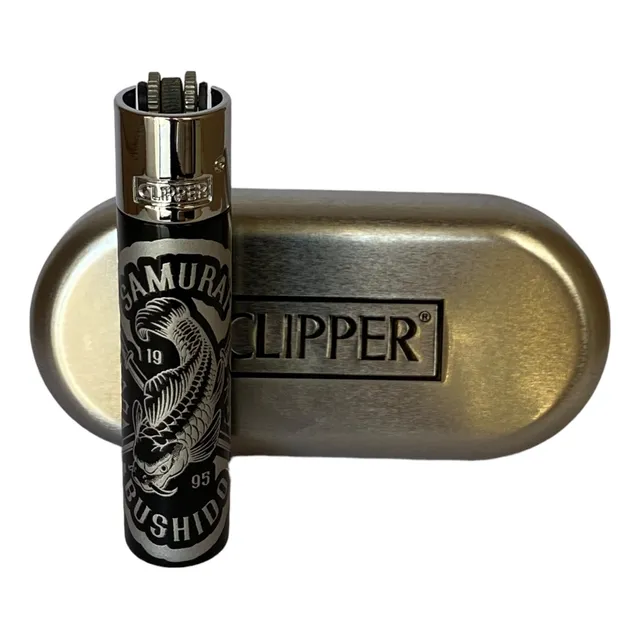 Encendedor Clipper Metal Recargable Colección Samurais