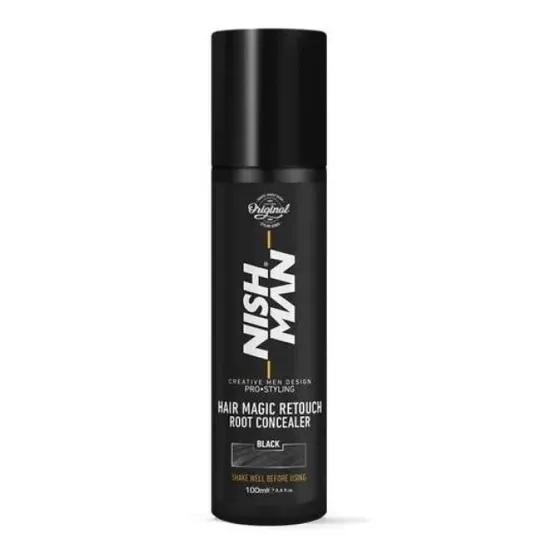 Nish Man Corrector De Raíces Instantáneo En Spray Negro