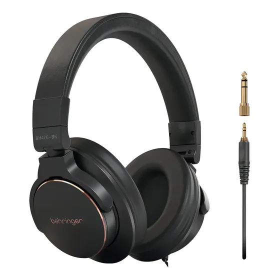 Audífonos Cerrados Para Monitoreo De Estudio Behringer BH470-BK Color Negro