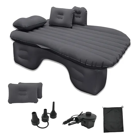 Cama Inflable Colchón De Auto Asiento Trasero + Bomba D Aire Color Negro