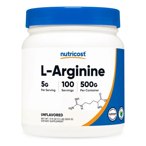 Suplemento Nutricost L-arginina En Polvo 500 G - 100 Porcion