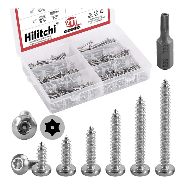 Juego De Tornillos De Acero Inoxidable Antirrobo Cabeza Torx