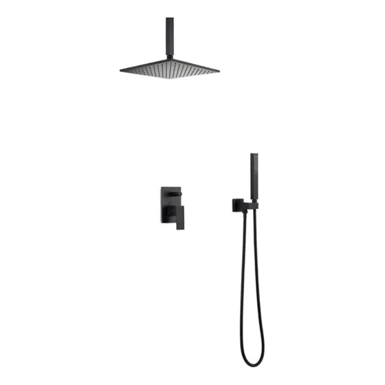 Ducha Baño Negro Laton Tococo 8  10  12  Cabezal Grifo