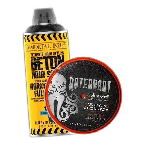 Kit X2 Cera Roterbart + Laca Hombre Aleman