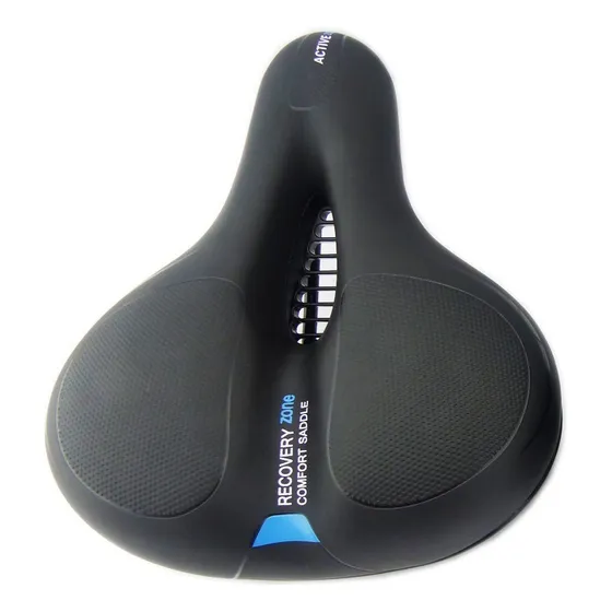 Sillin Asiento Bicicleta Antiprostático Amplio Reflectante Color Negro-Azul
